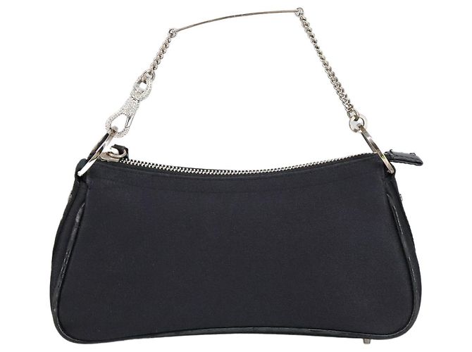 Borsa a mano Christian Dior in tela nera Auth 98592 Nero - vista 13