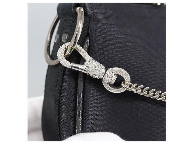 Borsa a mano Christian Dior in tela nera Auth 98592 Nero - vista 17