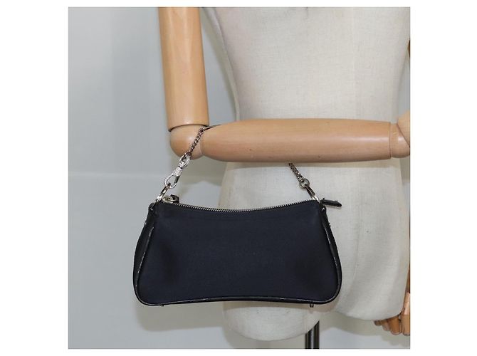 Borsa a mano Christian Dior in tela nera Auth 98592 Nero - vista 22