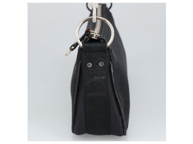 Borsa a mano Christian Dior in tela nera Auth 98592 Nero - vista 3