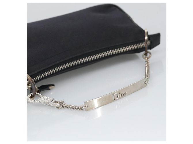 Borsa a mano Christian Dior in tela nera Auth 98592 Nero - vista 7