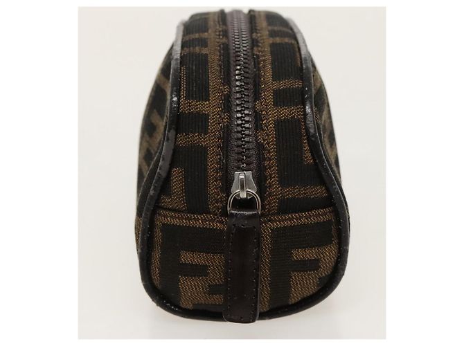 FENDI Zucca Canvas Tasche braun schwarz silber authentisch fm4030 - Ansicht 4