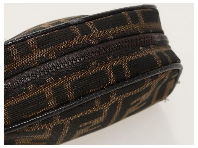 FENDI Zucca Canvas Tasche braun schwarz silber authentisch fm4030 - Ansicht 5