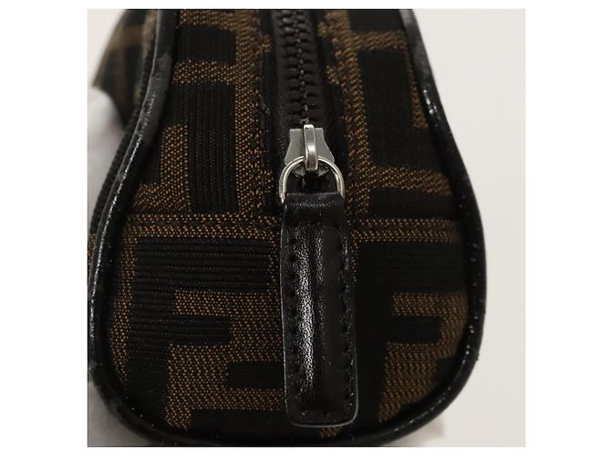 FENDI Zucca Canvas Tasche braun schwarz silber authentisch fm4030 - Ansicht 8