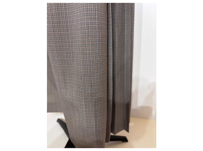 Falda culotte Prada de lana estampado pata de gallo gris - vista 6