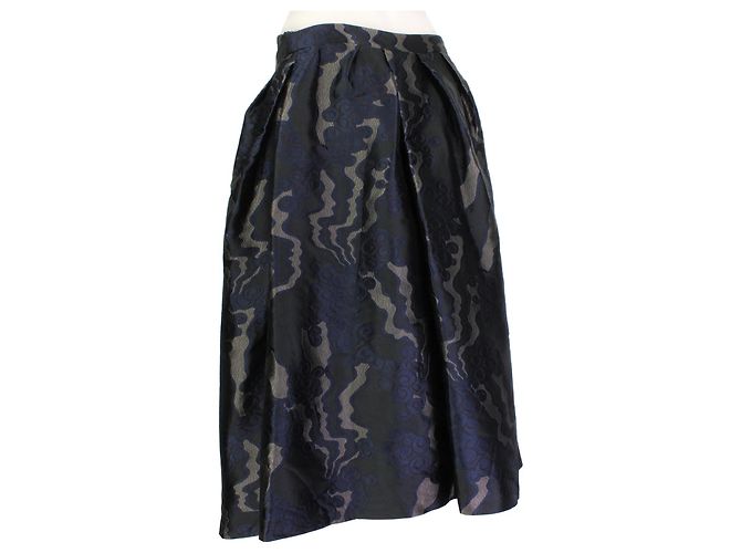 Falda capa jacquard Dries Van Noten Negro Azul Gris antracita - vista 4