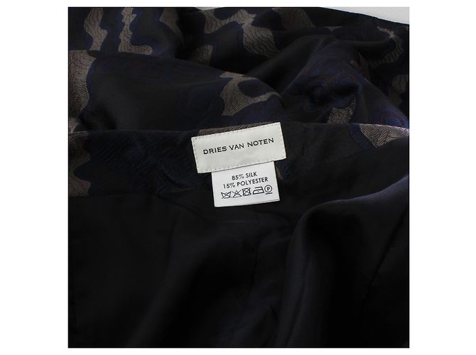 Falda capa jacquard Dries Van Noten Negro Azul Gris antracita - vista 7