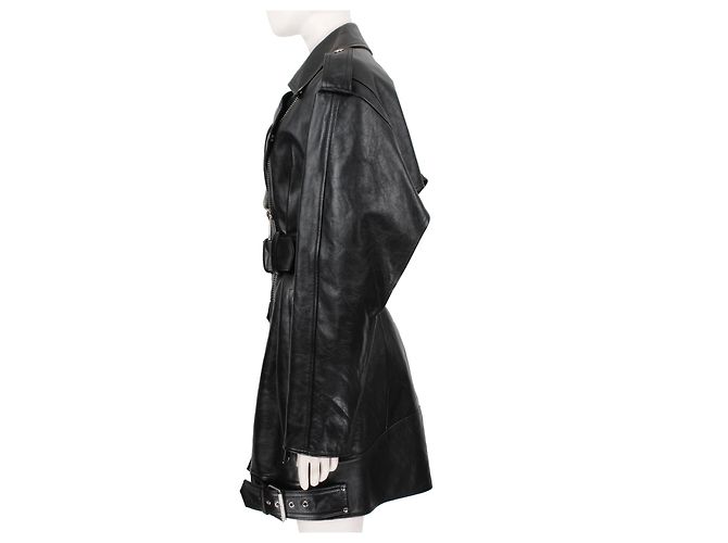 Kleid / Mantel Alexander McQueen Schwarz Silber Hardware - Ansicht 3