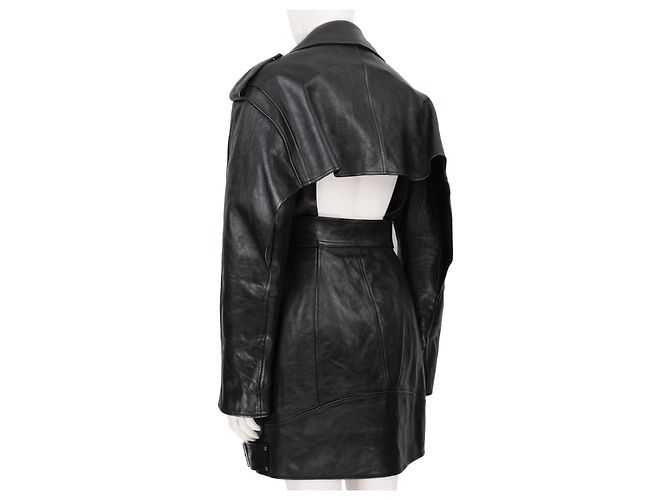 Kleid / Mantel Alexander McQueen Schwarz Silber Hardware - Ansicht 4
