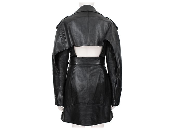 Kleid / Mantel Alexander McQueen Schwarz Silber Hardware - Ansicht 5