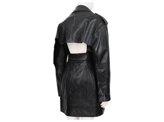 Kleid / Mantel Alexander McQueen Schwarz Silber Hardware - Ansicht 6