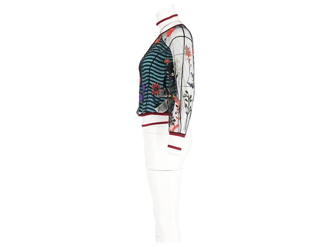 Fendi Mesh bestickte Bluse aus mehrfarbigem Nylon Mehrfarben - Ansicht 4