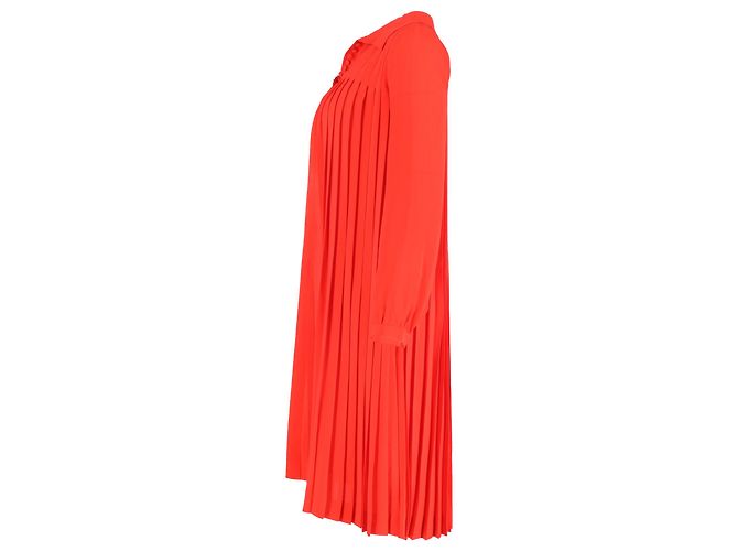 Vestido plisado A-Line Chloé en seda roja - vista 2