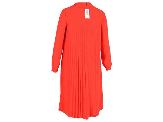 Vestido plisado A-Line Chloé en seda roja - vista 3