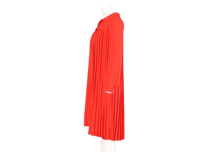 Vestido plisado A-Line Chloé en seda roja - vista 5