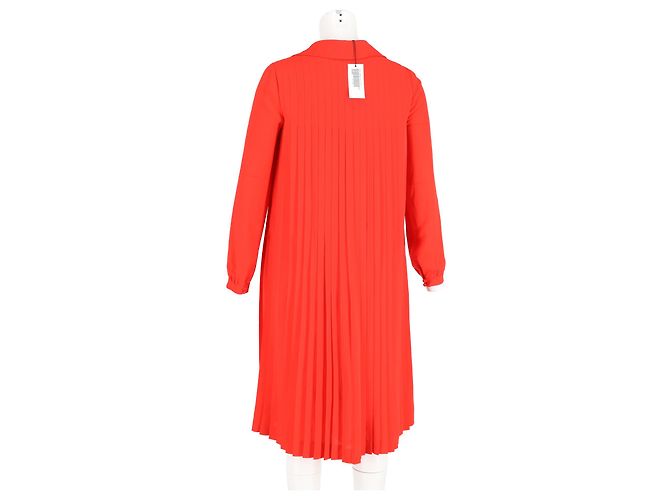 Vestido plisado A-Line Chloé en seda roja - vista 6