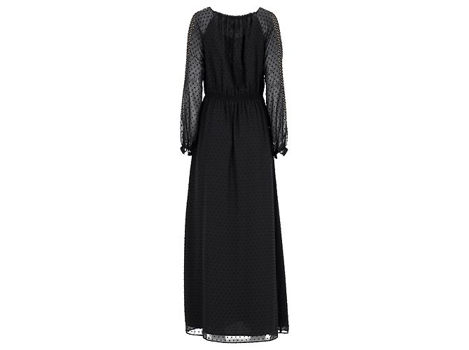 Maxikleid mit langen Ärmeln aus schwarzem Polyester Swiss Dot von Altuzarra x Target - Ansicht 3