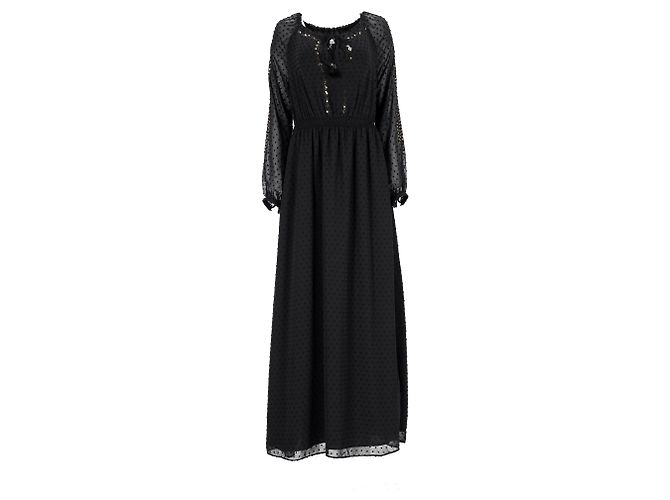 Maxikleid mit langen Ärmeln aus schwarzem Polyester Swiss Dot von Altuzarra x Target - Ansicht 6
