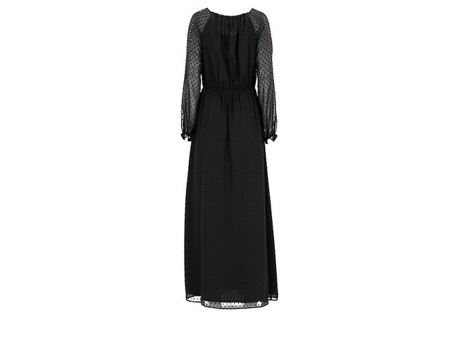 Maxikleid mit langen Ärmeln aus schwarzem Polyester Swiss Dot von Altuzarra x Target - Ansicht 8