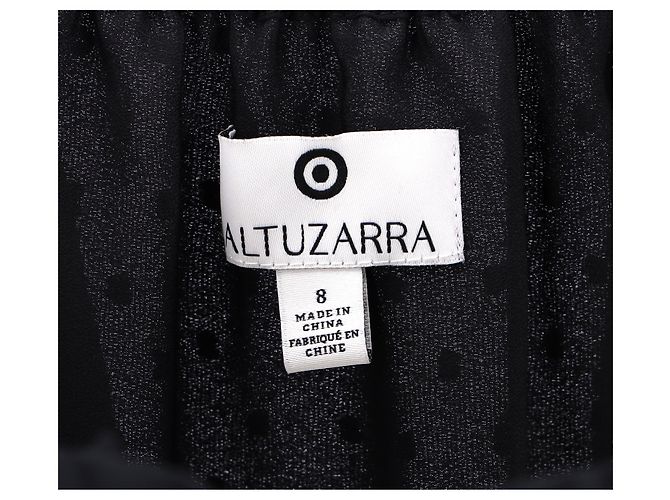 Maxikleid mit langen Ärmeln aus schwarzem Polyester Swiss Dot von Altuzarra x Target - Ansicht 9