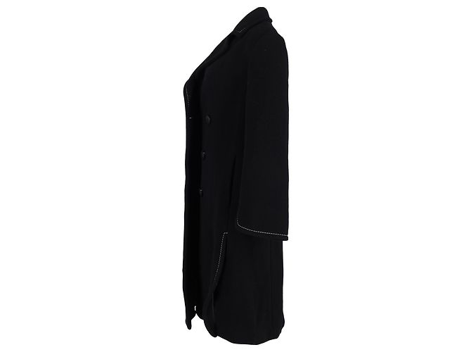 Abrigo de lana negra de doble botonadura Visible Stitch de Max Mara Negro - vista 2