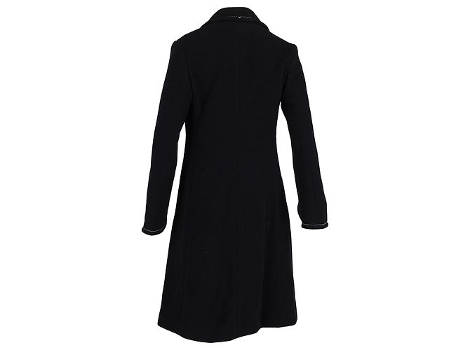 Abrigo de lana negra de doble botonadura Visible Stitch de Max Mara Negro - vista 3
