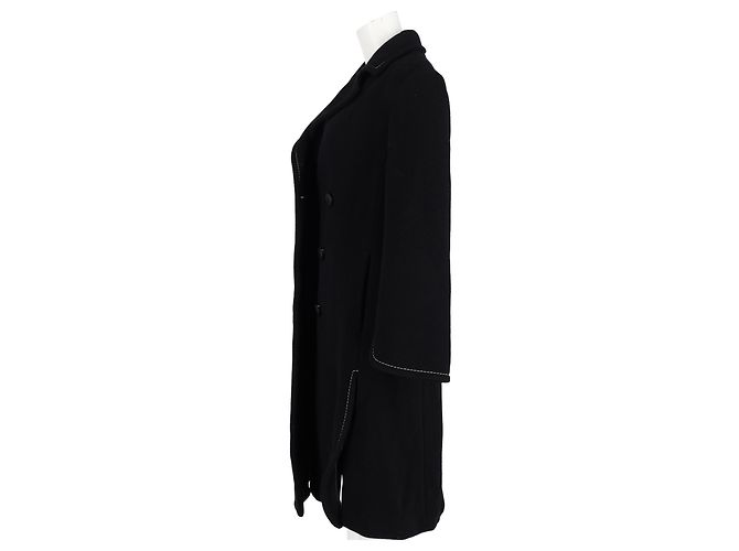 Abrigo de lana negra de doble botonadura Visible Stitch de Max Mara Negro - vista 5