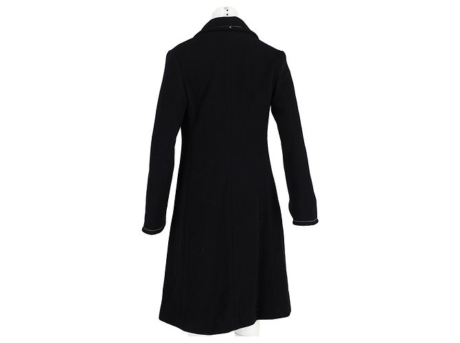 Abrigo de lana negra de doble botonadura Visible Stitch de Max Mara Negro - vista 6