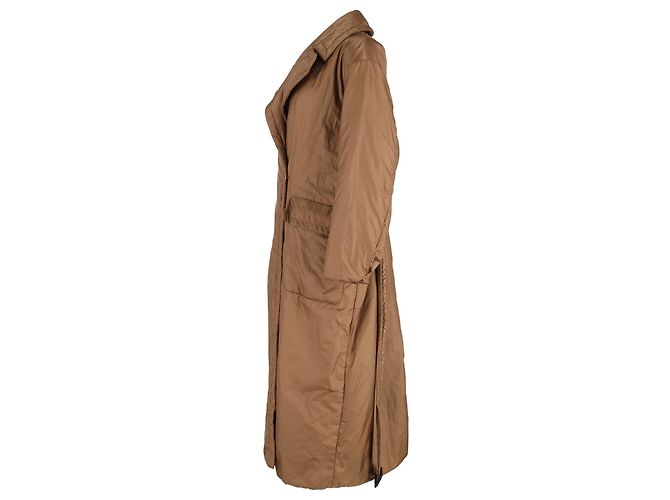 Max Mara Cube Greendi Coat with Pockets in Brown Polyamide - view 2