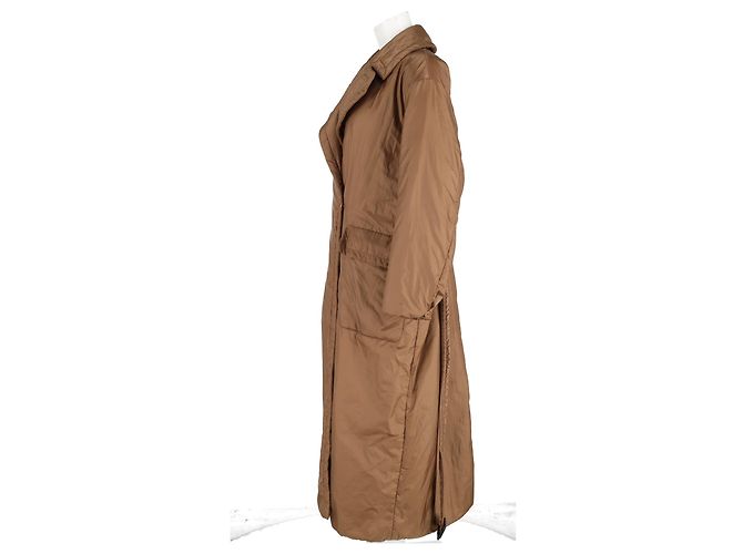 Max Mara Cube Greendi Coat with Pockets in Brown Polyamide - view 5