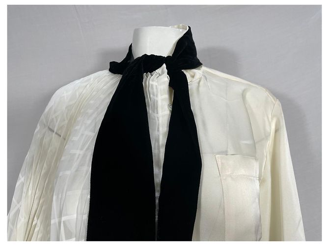 Sacai Bluse mit Schleifendetail aus weißem Polyester Roh - Ansicht 10