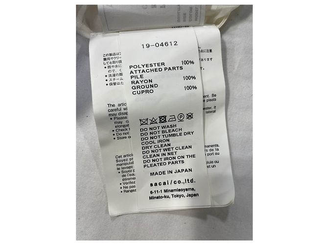 Sacai Bluse mit Schleifendetail aus weißem Polyester Roh - Ansicht 12