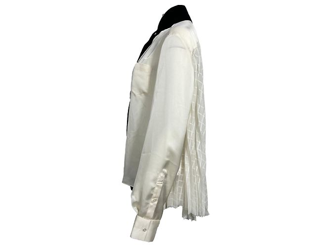 Sacai Bluse mit Schleifendetail aus weißem Polyester Roh - Ansicht 2