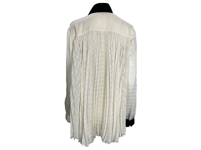 Sacai Bluse mit Schleifendetail aus weißem Polyester Roh - Ansicht 3