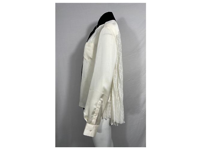 Sacai Bluse mit Schleifendetail aus weißem Polyester Roh - Ansicht 8