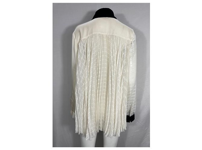 Sacai Bluse mit Schleifendetail aus weißem Polyester Roh - Ansicht 9