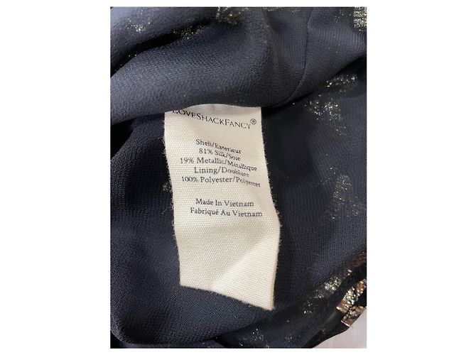 Loveshackfancy Mini-Kleid mit langen Ärmeln und Sternstickerei aus schwarzem Polyester - Ansicht 12
