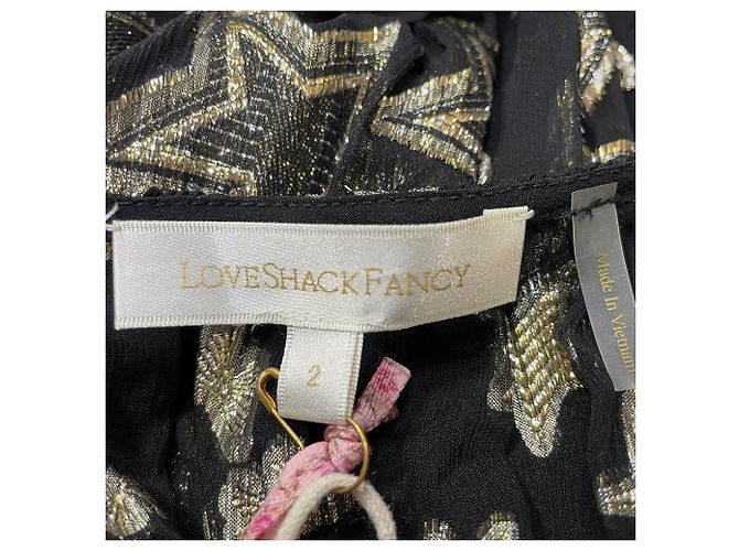 Loveshackfancy Mini-Kleid mit langen Ärmeln und Sternstickerei aus schwarzem Polyester - Ansicht 5