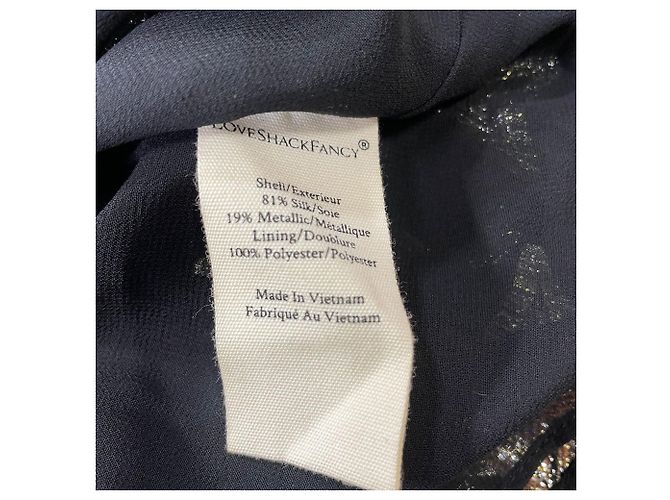 Loveshackfancy Mini-Kleid mit langen Ärmeln und Sternstickerei aus schwarzem Polyester - Ansicht 6