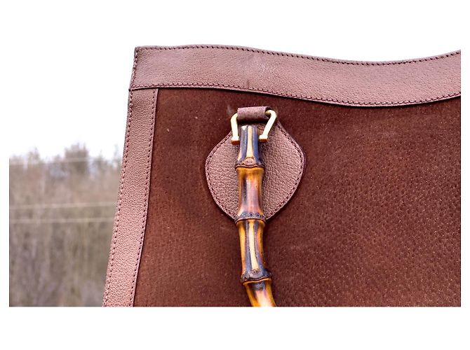 Borsa Gucci Princess Diana Pelle Scamosciata Marrone Marrone chiaro - vista 10