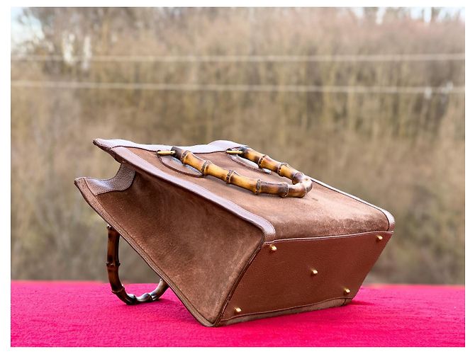 Borsa Gucci Princess Diana Pelle Scamosciata Marrone Marrone chiaro - vista 12
