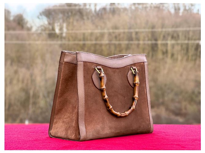 Borsa Gucci Princess Diana Pelle Scamosciata Marrone Marrone chiaro - vista 13