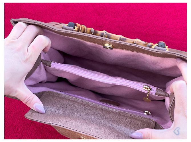 Borsa Gucci Princess Diana Pelle Scamosciata Marrone Marrone chiaro - vista 18