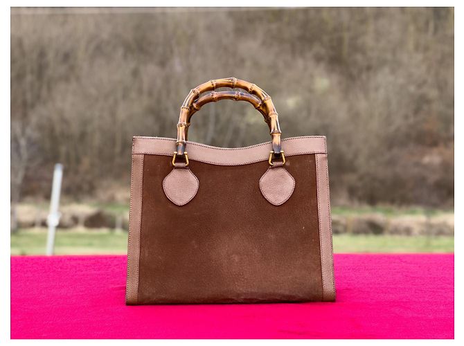 Borsa Gucci Princess Diana Pelle Scamosciata Marrone Marrone chiaro - vista 4