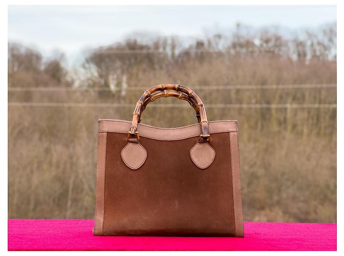 Borsa Gucci Princess Diana Pelle Scamosciata Marrone Marrone chiaro - vista 5
