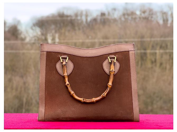 Borsa Gucci Princess Diana Pelle Scamosciata Marrone Marrone chiaro - vista 7
