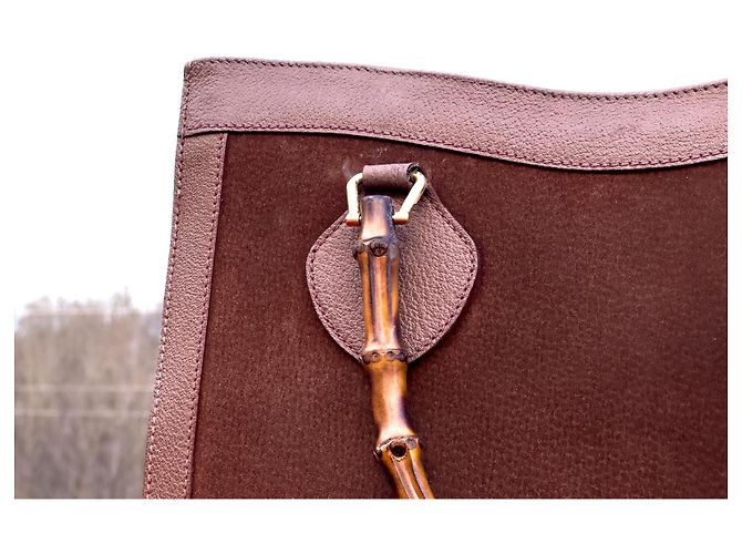 Borsa Gucci Princess Diana Pelle Scamosciata Marrone Marrone chiaro - vista 9