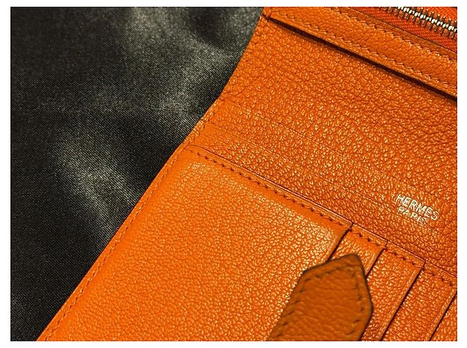Hermès Béarn Compact Arancione - vista 11