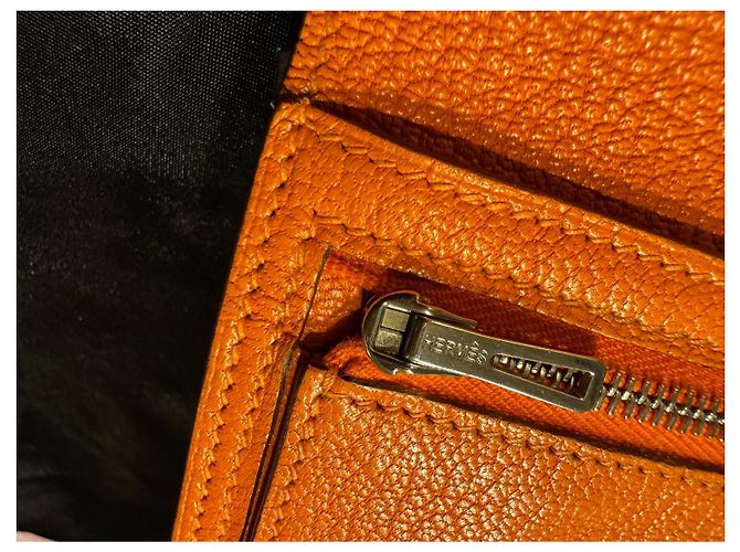 Hermès Béarn Compact Arancione - vista 12