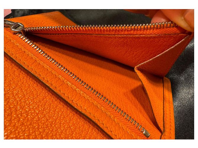 Hermès Béarn Compact Arancione - vista 15